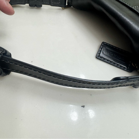 Coach Black Leather Shoulder Bag with Gold Accents - Picture 15 of 15